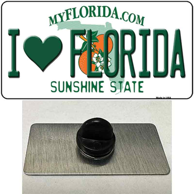 PIN-LP-6032 1.5 x 0.75 in. I Love Florida Novelty Rectangle Metal Hat Pin