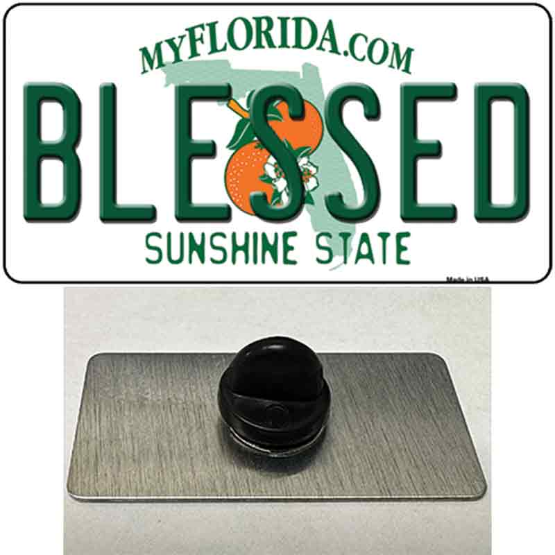 PIN-LP-6035 1.5 x 0.75 in. Blessed Florida Novelty Rectangle Metal Hat Pin