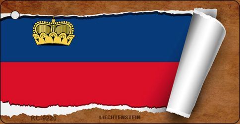 KC-9220 Liechtenstein Flag Scroll Novelty Key Chain