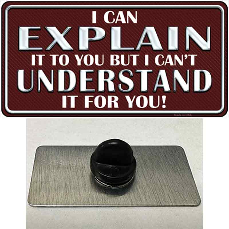 PIN-LP-9853 1.5 x 0.75 in. I Can Explain Novelty Rectangle Metal Hat Pin