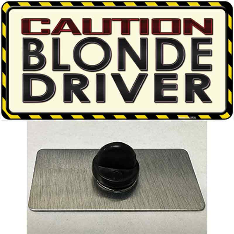 PIN-LP-9901 1.5 x 0.75 in. Caution Blonde Driver Novelty Rectangle Metal Hat Pin