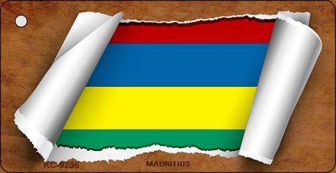 KC-9236 Mauritius Flag Scroll Novelty Key Chain