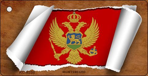 KC-9239 Montenegro Flag Scroll Novelty Key Chain