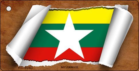 KC-9243 Myanmar Flag Scroll Novelty Key Chain