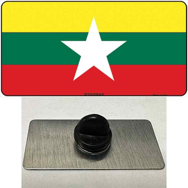 PIN-LP-4103 1.5 x 0.75 in. Myanmar Flag Novelty Rectangle Metal Hat Pin