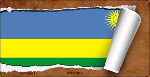 KC-9271 Rwanda Flag Scroll Novelty Key Chain