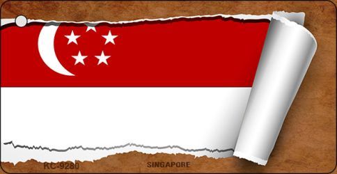 KC-9280 Singapore Flag Scroll Novelty Key Chain