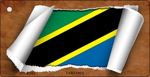 KC-9299 Tanzania Flag Scroll Novelty Key Chain