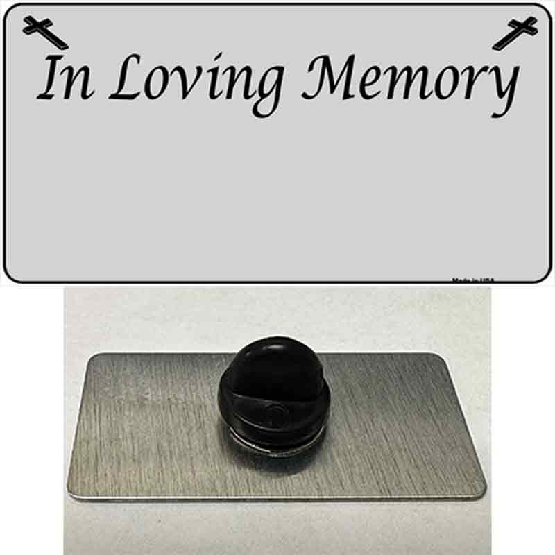PIN-LP-4197 1.5 x 0.75 in. In Loving Memory Grey Novelty Rectangle Metal Hat Pin
