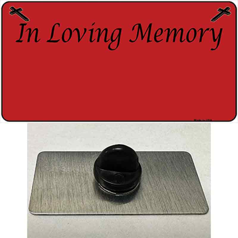 PIN-LP-4199 1.5 x 0.75 in. In Loving Memory Red Novelty Rectangle Metal Hat Pin