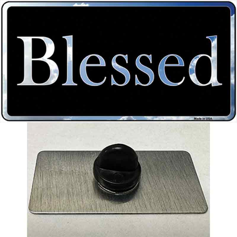 PIN-LP-4231 1.5 x 0.75 in. Blessed Blue Sky Cloud Novelty Rectangle Metal Hat Pin