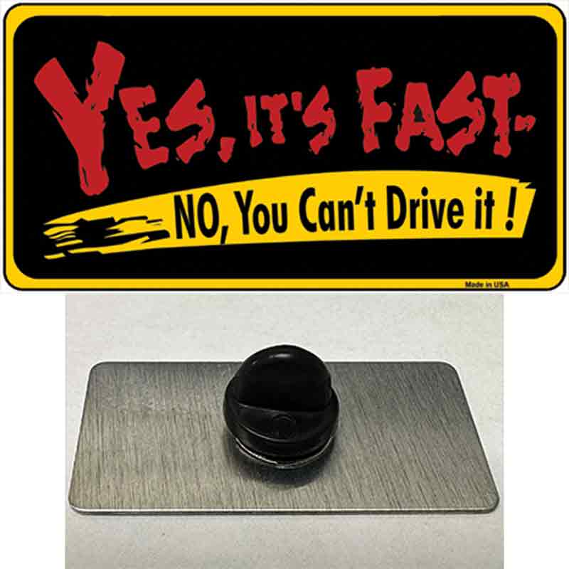 PIN-LP-433 1.5 x 0.75 in. Yes Its Fast Novelty Rectangle Metal Hat Pin