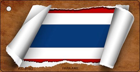 KC-9103 Thailand Flag Scroll Novelty Key Chain