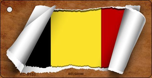 KC-9135 Belgium Flag Scroll Novelty Key Chain