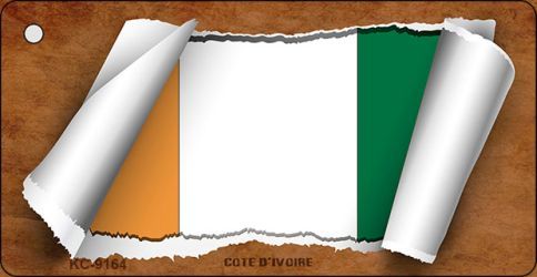 KC-9164 Cote DIvoire Flag Scroll Novelty Key Chain