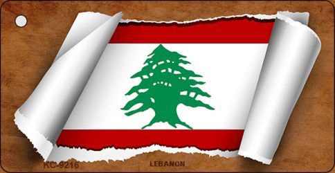 KC-9216 Lebanon Flag Scroll Novelty Key Chain