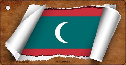 KC-9231 Maldives Flag Scroll Novelty Key Chain