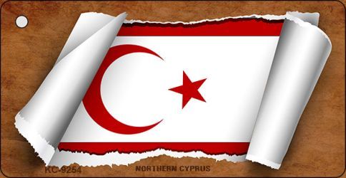 KC-9254 Northern Cyprus Flag Scroll Novelty Key Chain