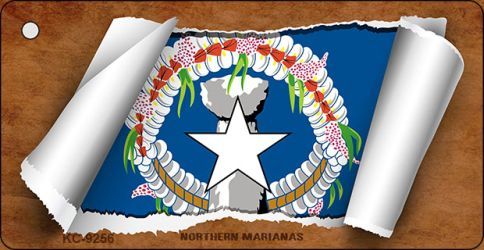 KC-9256 Northern Marianas Flag Scroll Novelty Key Chain