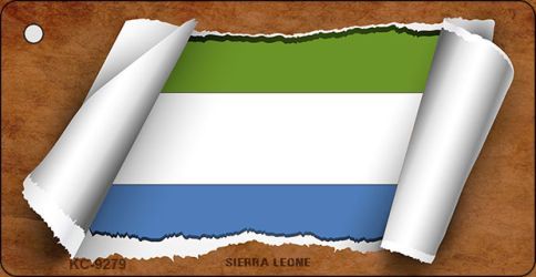 KC-9279 Sierra Leone Flag Scroll Novelty Key Chain