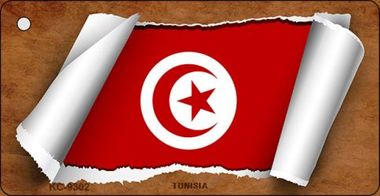 KC-9302 Tunisia Flag Scroll Novelty Key Chain