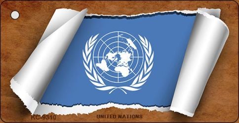 KC-9310 United Nations Flag Scroll Novelty Key Chain
