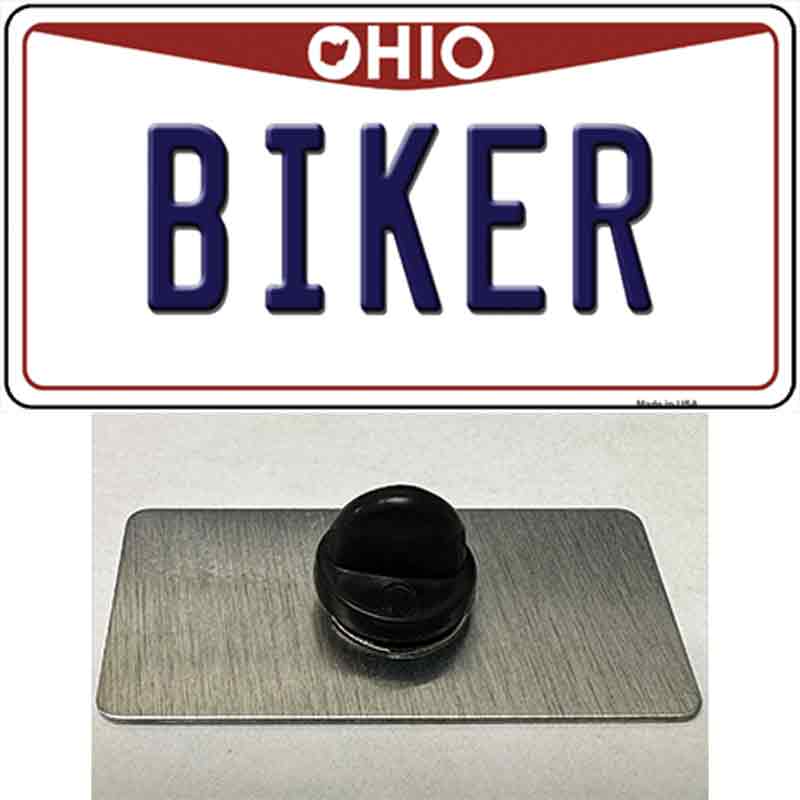 PIN-LP-10096 1.5 x 0.75 in. Biker Ohio Novelty Rectangle Metal Hat Pin