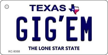 KC-9358 Gigem Texas Background Novelty Key Chain