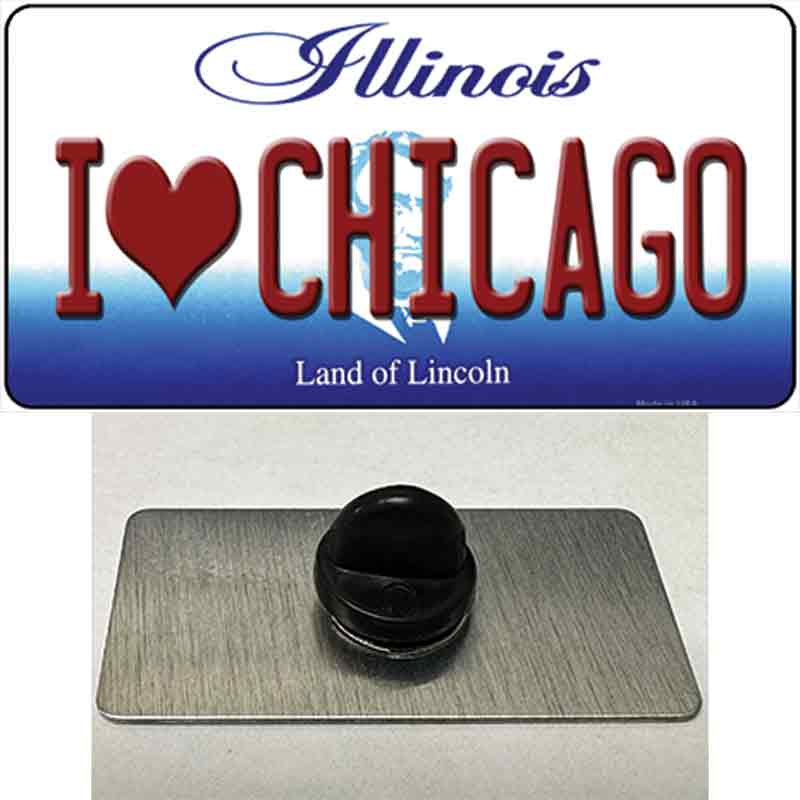 PIN-LP-10283 1.5 x 0.75 in. I Love Chicago Illinois Novelty Rectangle Metal Hat Pin