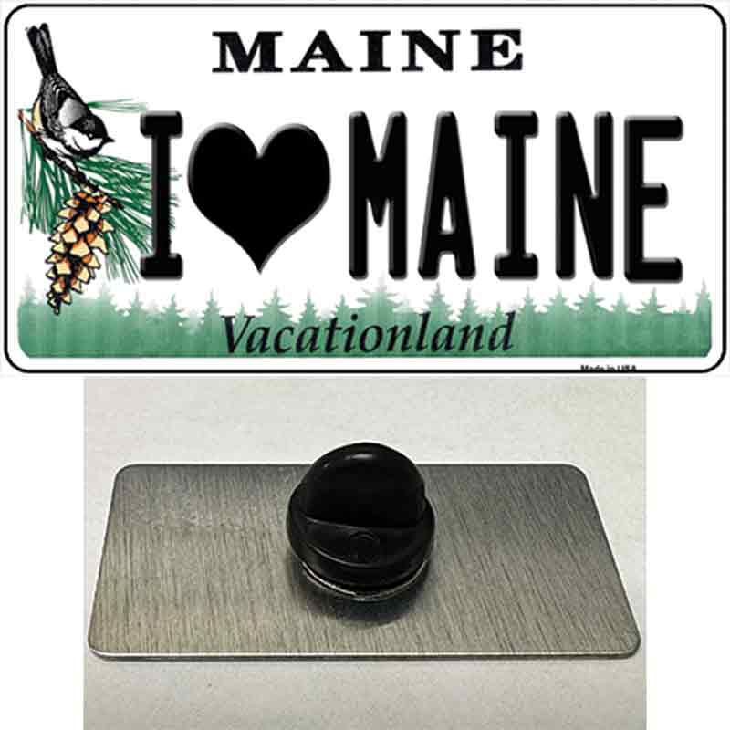 PIN-LP-10384 1.5 x 0.75 in. I Love Maine Novelty Rectangle Metal Hat Pin