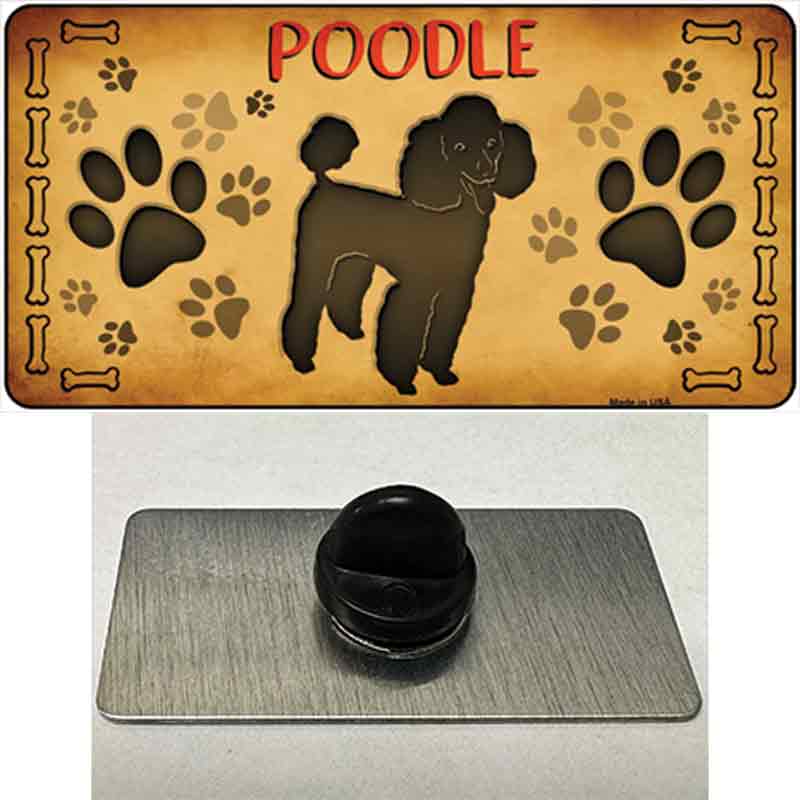 PIN-LP-10455 1.5 x 0.75 in. Poodle Novelty Rectangle Metal Hat Pin