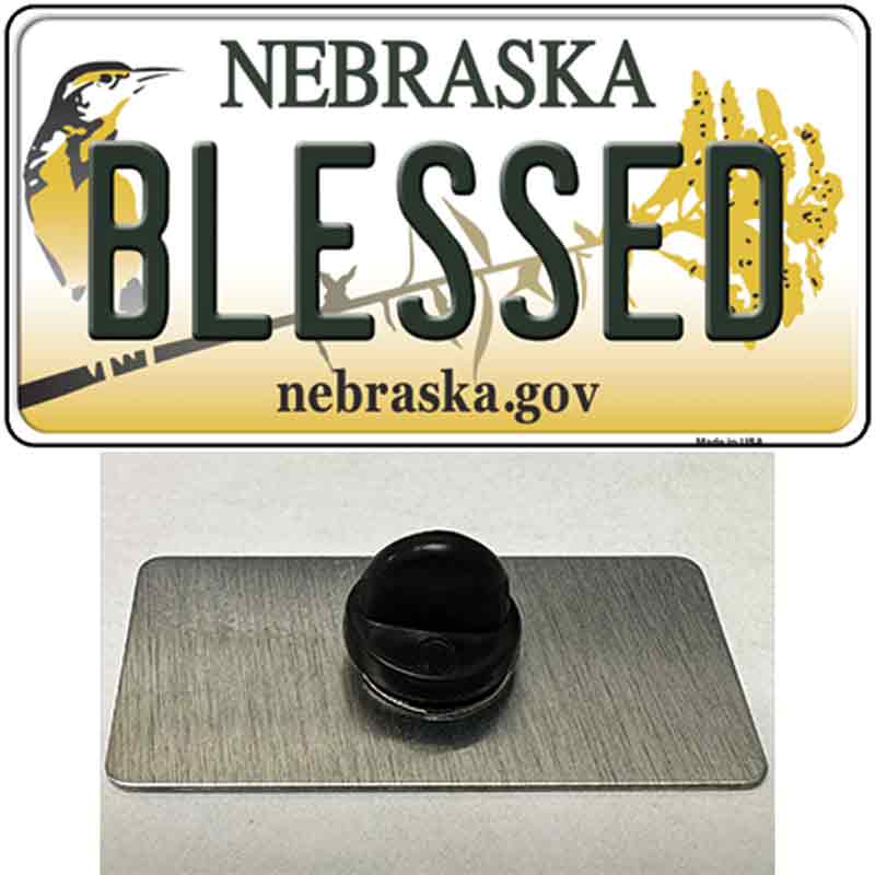 PIN-LP-10600 1.5 x 0.75 in. Blessed Nebraska Novelty Rectangle Metal Hat Pin