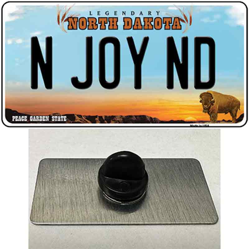 PIN-LP-10702 1.5 x 0.75 in. N Joy ND North Dakota Novelty Rectangle Metal Hat Pin -  Smart Blonde