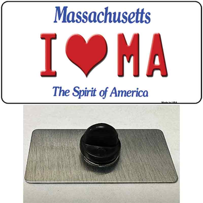 PIN-LP-10979 1.5 x 0.75 in. I Love Massachusetts Novelty Rectangle Metal Hat Pin