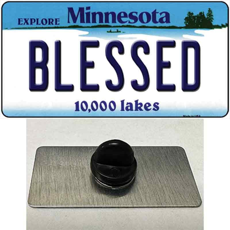 PIN-LP-11074 1.5 x 0.75 in. Blessed Minnesota State Novelty Rectangle Metal Hat Pin