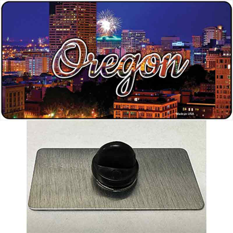 PIN-LP-11625 1.5 x 0.75 in. Oregon Firework City Lights State Novelty Rectangle Metal Hat Pin