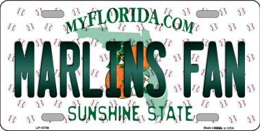 LP-10799 Marlins Fan Florida Background Novelty Metal License Plate