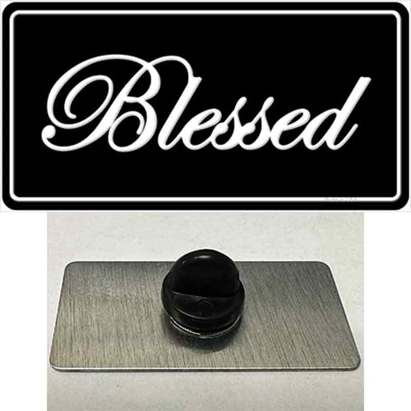 PIN-LP-11703 1.5 x 0.75 in. Blessed Black Novelty Rectangle Metal Hat Pin