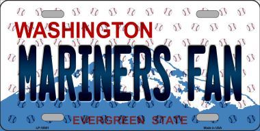 LP-10801 Mariners Fan Washington Background Novelty Metal License Plate