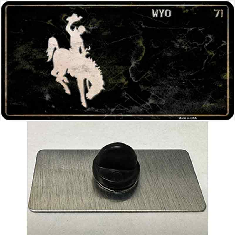 PIN-LP-11931 1.5 x 0.75 in. Wyoming Black Rusty Novelty Rectangle Metal Hat Pin -  Smart Blonde