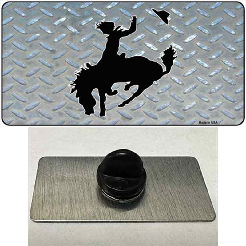 PIN-LP-1230 1.5 x 0.75 in. Bucking Bronco Novelty Rectangle Metal Hat Pin -  Smart Blonde