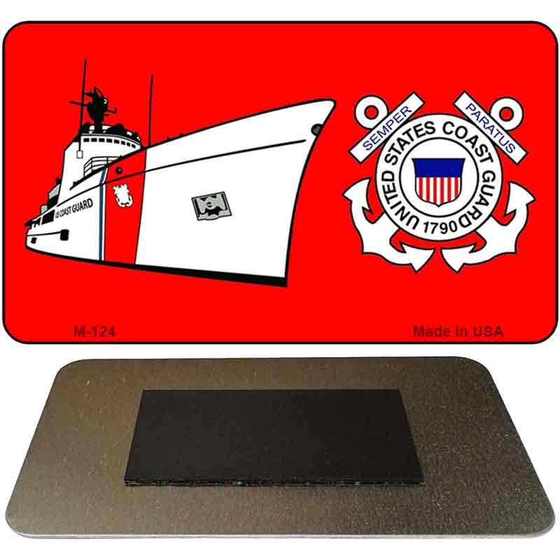 M-124 3.5 x 2 in. Coast Guard Novelty Rectangle Metal Magnet