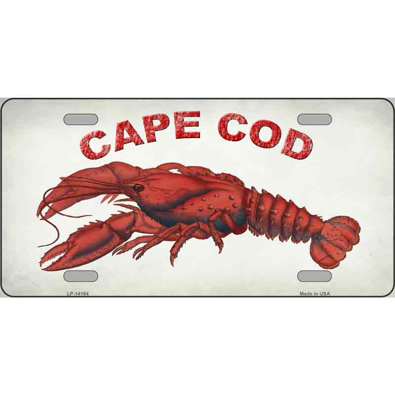 No.LP-14164 12 x 6 in. Cape Cod Lobster Novelty Rectangle Metal License Plate