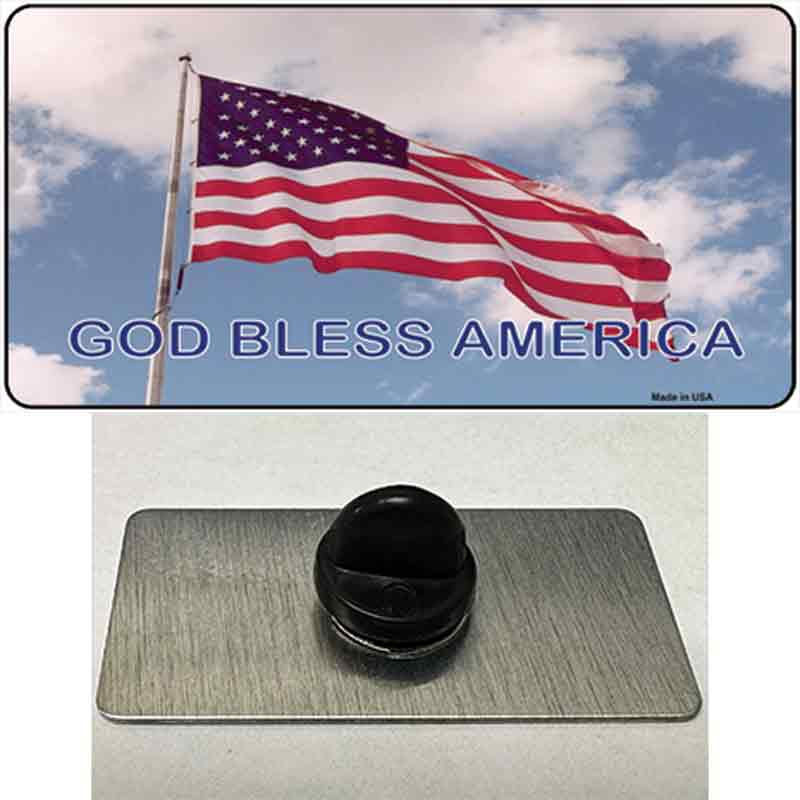 PIN-LP-140 1.5 x 0.75 in. God Bless America Clouds Novelty Rectangle Metal Hat Pin