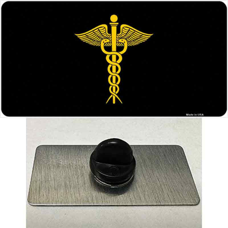 PIN-LP-1447 1.5 x 0.75 in. Caduceus Novelty Rectangle Metal Hat Pin