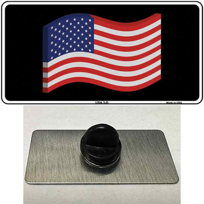 PIN-LP-1923 1.5 x 0.75 in. USA 3-D Flag Novelty Rectangle Metal Hat Pin