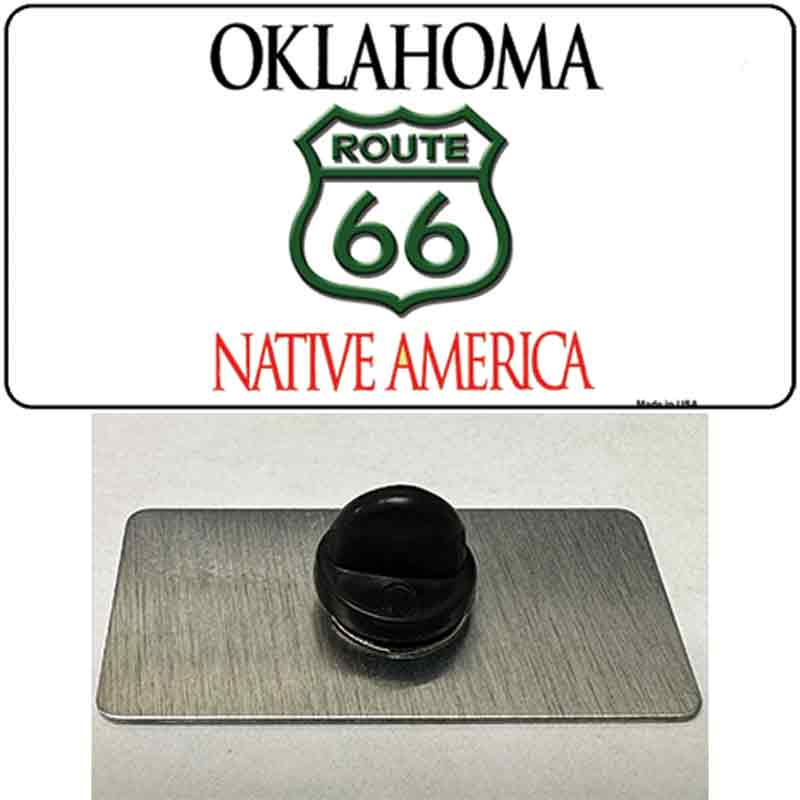 PIN-LP-2108 1.5 x 0.75 in. Route 66 Shield Oklahoma Novelty Rectangle Metal Hat Pin