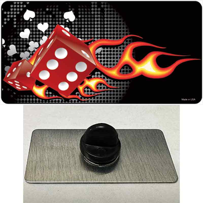 PIN-LP-2275 1.5 x 0.75 in. Fire Dice Flame Novelty Rectangle Metal Hat Pin
