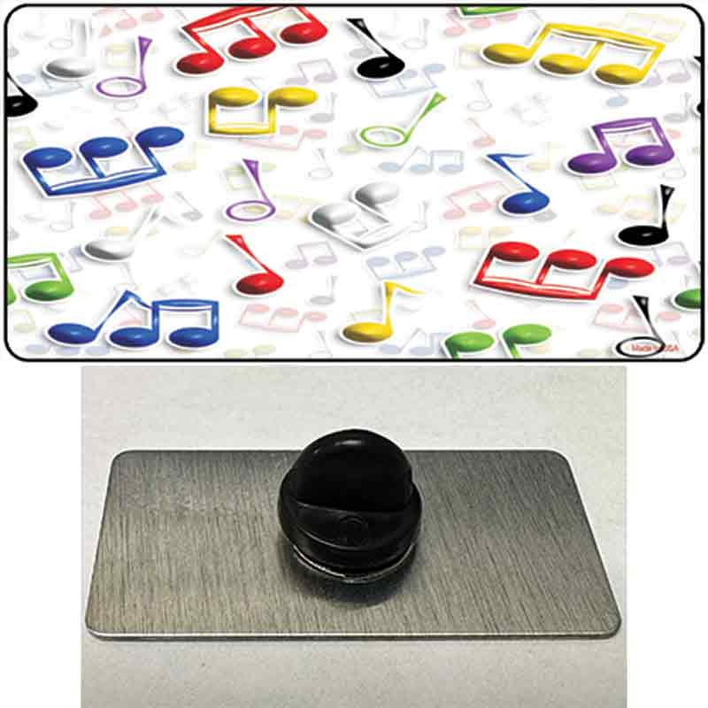 PIN-LP-2328 1.5 x 0.75 in. Musical Notes Multi-Color Novelty Rectangle Metal Hat Pin