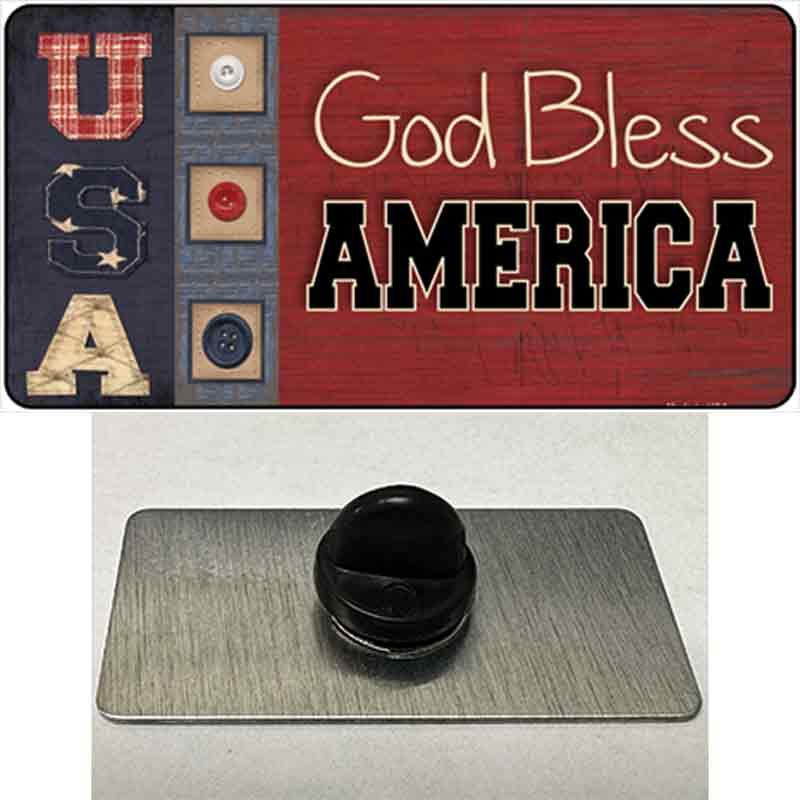PIN-LP-2514 1.5 x 0.75 in. God Bless America Quilt Novelty Rectangle Metal Hat Pin